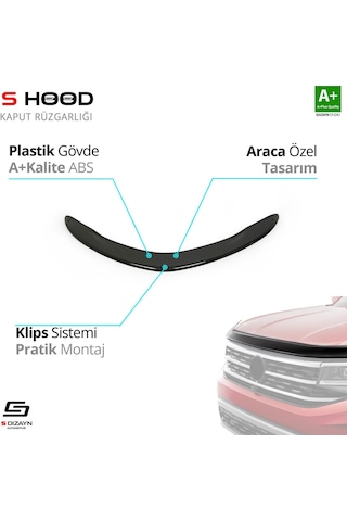 S-dizayn Toyota Corolla Uyumlu Abs Plastik Kaput Rüzgarlığı 2013-2018 A+kalite