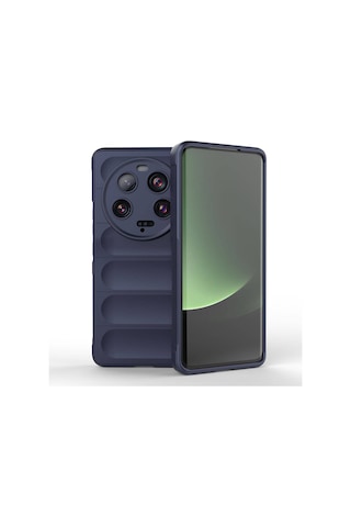 Xiaomi Mi 13 Ultra Kılıf Esnek Tpu Oyuklu Arka Yüzey Tasarımlı Zore Etnik Silikon Kapak Lacivert
