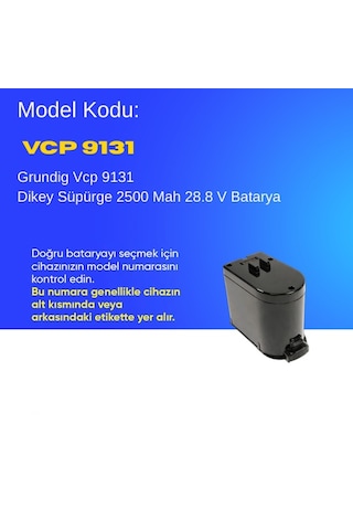 Grundig Vcp 9131 Dikey Süpürge 2500 Mah Dijital Batarya Uyumlu Uzun Ömürlü Pil