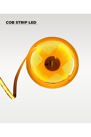 12v Cob Şerit Led Amber Işık - Metrede 360 Led - 5 Metre 5 METRE