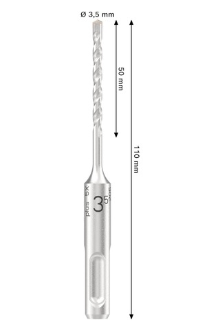 Bosch 1 X Pro Sds Plus-5x Darbeli Matkap Çelik Beton, Beton İçin, Çap 3,50 Mm, Profesyonel Aksesuar, Darbeli Matkap İçin