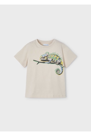 Mayoral Bukalemun Baskılı Erkek Çocuk T-shirt 3045 Bej
