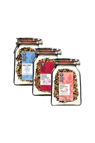 Oze Muhteşem Üçlü Set Kış Çayı Çilek Ahududu Çayı 125 G + Kırmızı Orman Meyveleri Çayı 125 G