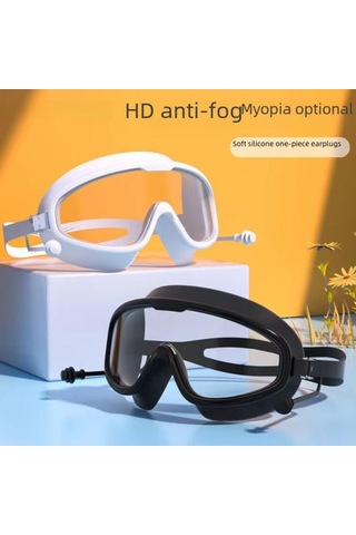 Yetişkin Ürünleri Buğu Önleyici Birleşik Kulak Tıkacı Silikon Çocuk Yüzme Gözlüğü Pembe Kaplama Kutulu Yetişkin Çok Renkli