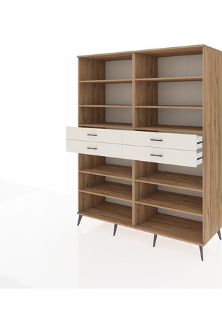 Kronos Gardrop 10 Raflı 4 Çekmeceli 176x59x221 Çam-çam/aytaşı Çam/aytaşı
