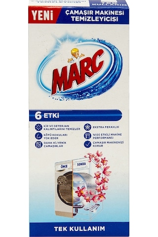 Marc Çamaşır Makinesi Temizleyici 6 Etki Tek Kullanım 250 ML