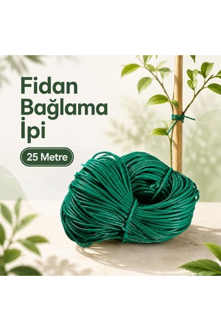 Fidan Bağlama İpi 25 Metre Bitki Ağaç Dal Sabitleme Destekleme Bahçe Tarım Esnek Fide Bağlama İ