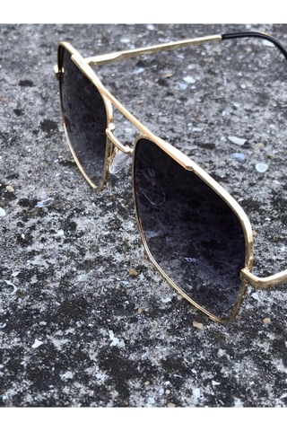 Unisex Gold Çerçeveli Güneş Gözlüğü