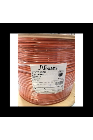 Nexans Nex1611tf5, Turuncu, Cat6, 500m, 23awg 0,58mm , Utp, %100 Bakır, Lszh Halogen Free, Makara,