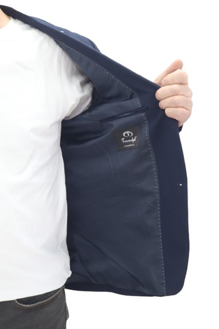 Twenhil Dmctekstil Erkek Ckt-200 Düz Klasik Kesim Normal Kalıp Çift Düğme Blazer Ceket Lacivert