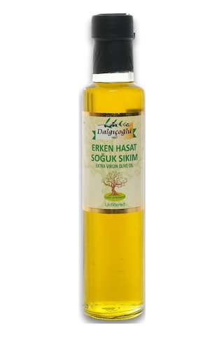 Erken Hasat Soğuk Sıkım Zeytinyağı Filtresiz Cam Şişe 250 Ml