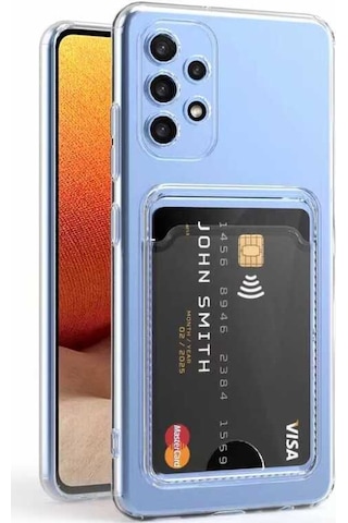 Zore Galaxy Uyumlu A73 Kılıf Kartlıklı Şeffaf Setra Clear Silikon Kapak - Renksiz Renksiz