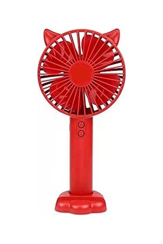 El Tipi Elektrikli Fan 3 Hızlı Değişken Hız Mini Taşınabilir -d 3969 Kırmızı