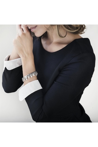 Composable Classic Dekoratif Charm - Charm Semboller - Beyaz Dört Yaprak Yonca - 925 Gümüş Pembe