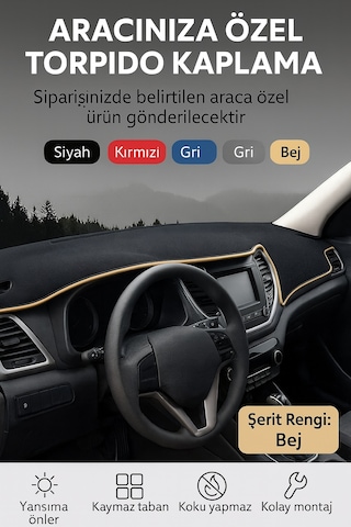 Trobus Volkswagen T7 2020+ 3d Torpido Koruma Kılıfı - Bej Biye