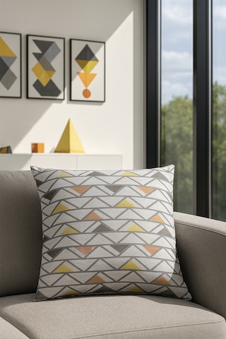 Desenli Elyaflı Minder Gri 45x45 Gri
