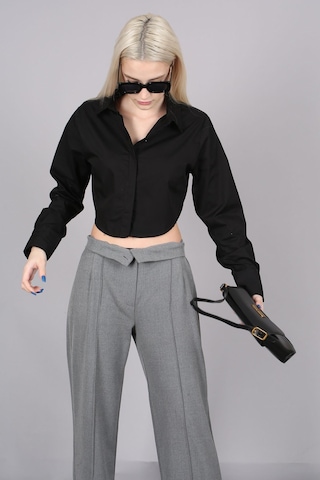 Madmext Mad Girls Siyah Kısa Gömlek Mg1382-siyah Siyah