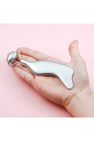 Metal Cilt Sıkılaştırıcı Face Gua Sha Rulosu Yüz Masaj Roller Model 5