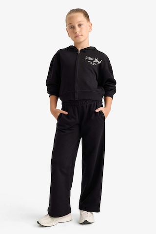 Defacto Kız Çocuk 2li Takım Baskılı Kapüşonlu Sweatshirt Eşofman Altı E6417a825aubk81 Siyah