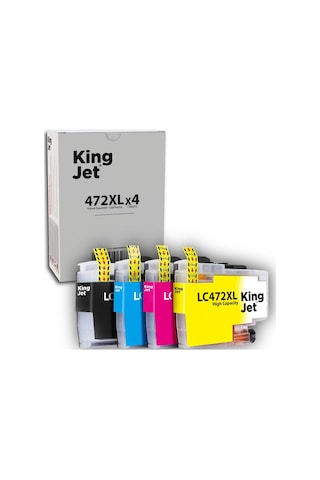 Kingjet Brother Mfc-j3940dw Uyumlu Yüksek Kapasiteli 4 Renk Takım Çipli Uyumlu Kartuş Lc472xl
