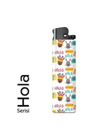 Hola Serisi Tasarım Çakmak Figürlü Selamlama Beyaz