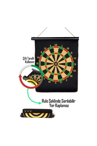 6 Oklu Mıknatıslı Dart Seti Çift Yönlü Manyetik Duvara Zarar Vermeyen Dart Oyunu