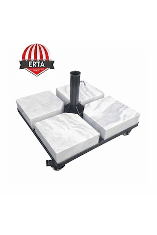 60 Cm X 60 Cm Mermerli Şemsiye Ayağı Altlığı Tekerlekli Stoplu Tüm Şemsiyelere Uyumludur Antrasit