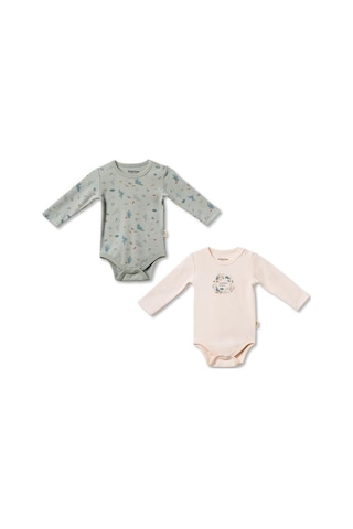 Babycosy Organic Wear Bebek 2li Uzun Kollu Badi %100 Organik Pamuk, Bebek Ve Yenidoğan Serisi - Csy8202 Cream
