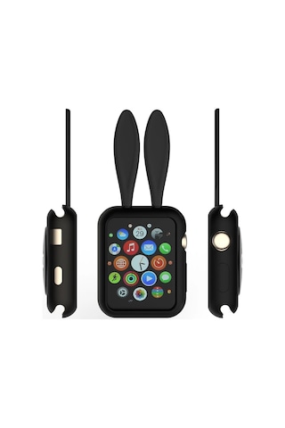 Ally Apple Watch Uyumlu 1-2-3-4 42mm Tavşan Figürü Silikon Kılıf- 5775