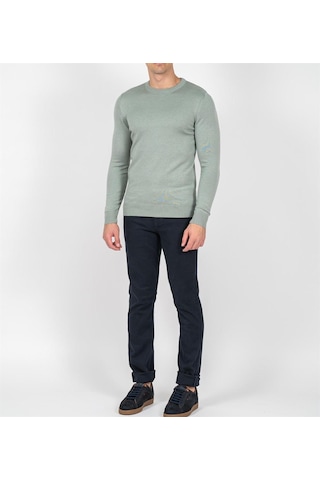 Granit Erkek Bisiklet Yaka Triko Slim Fit Pamuklu Kazak Ncs Jeans 3002-Granit