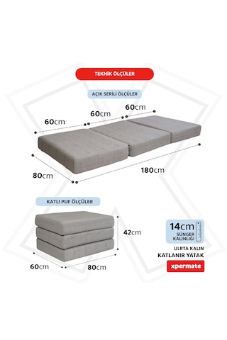 Xpermate Ultra Kalın Katlanır Sünger Yer Yatağı