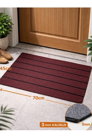 Beylini Şerit Desenli Kapı Önü Paspası Kaymaz Taban Dayanıklı Su Geçirmez Emici Nem Toz Uv Dayanıklı 45x70cm Diğer