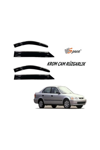 Krom Cam Rüzgarlığı 1.2Mm Honda Civic 1996-2001 4'Lü - Caru428