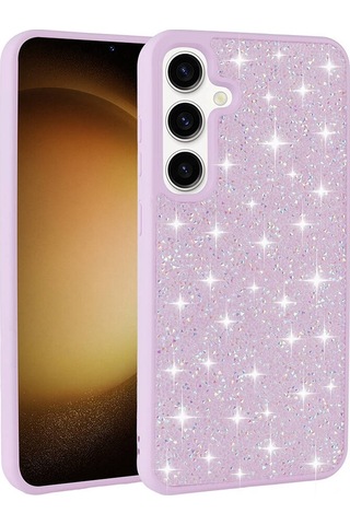 Galaxy S24 Plus Uyumlu Parlak Taşlı Tasarım Pırlanta Zore Kılıf-pembe Pembe