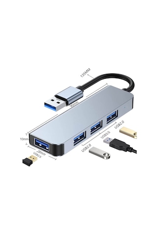Wozlo AD-067 4 Port Usb 3.0 Çoğaltıcı Çoklayıcı Hub Switch Adaptör - Yüksek Hız 5 Gbps