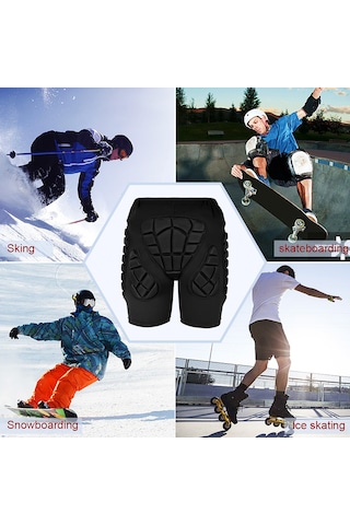 Geeroyoo Yetişkinler İçin Siyah Spandeks Kayak Koruma Kısa Pantolonu - S Beden Diğer