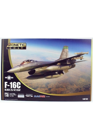 Kinetic K48102 1/48 Ölçek, F-16c Blok 25/42 Usaf Savaş Uçağı, Plastik Model Kiti-56390