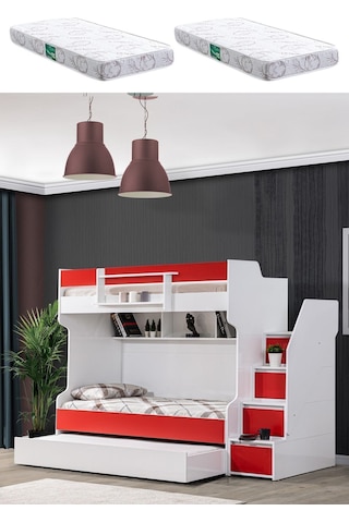 Ranza, Cesur Yavrulu Ranza - Kırmızı 2 Adet Comfort Yatak 90 X 190 CM