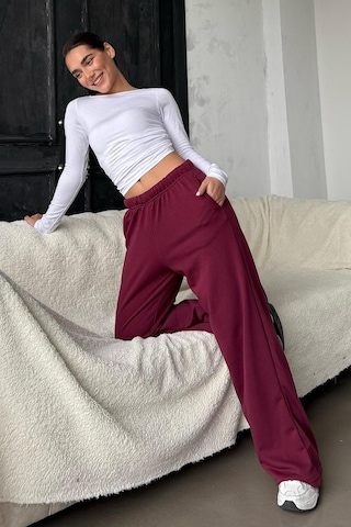 Madmext Bordo Bol Paça Kadın Eşofman Altı Mg2279 Bordo