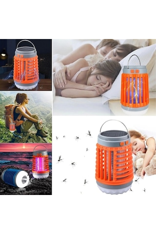 Askılı Solar Enerji İle Şarj Olabilen Sinek Öldürücü Kamp Feneri Işıldak Çok Renkli
