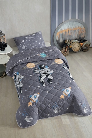 Astronot Desen Çocuk-genç Odası Tek Kişilik Piketakımı Çarşafsız