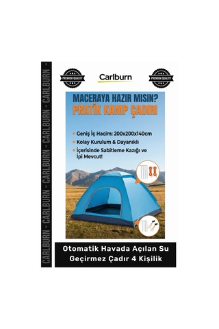 Özel Üretim Kamp Katlanabilir Anti Uv Otomatik Havada Açılan Su Geçirmez Çadır 4 Kişilik Çok Renkli