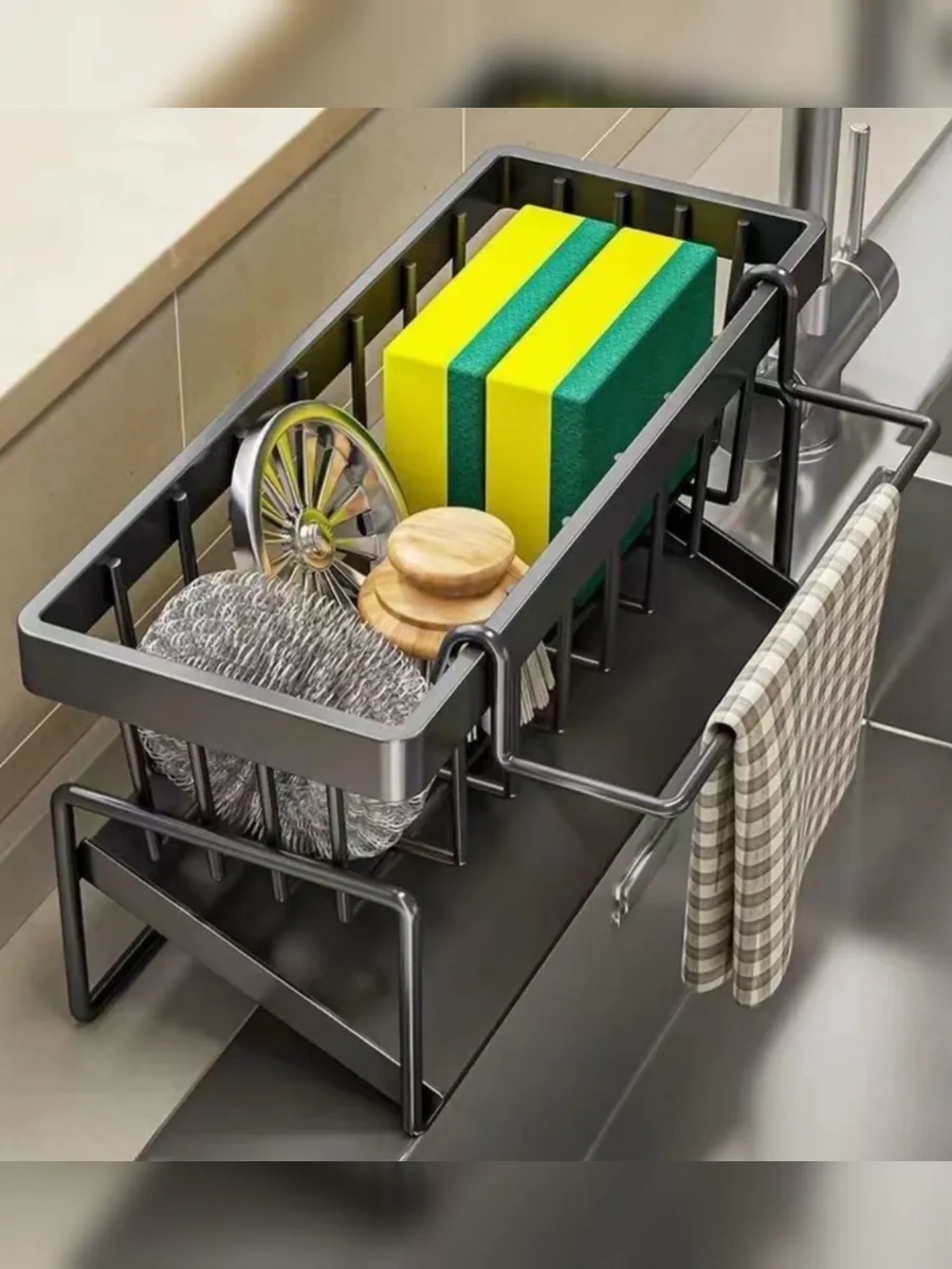 Casaglow Mutfak İçin Bulaşık Deterjanı Ve Sünger Standı 253669402 Siyah