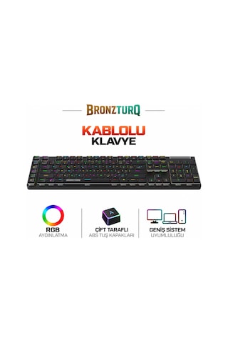 Bronzturq Mk1054 Rgb-abs Mekanik Kablolu Klavye