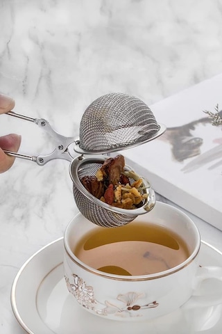 Paslanmaz Çelik Bitki Çayı Süzgeci 6,5 Cm Demlik Poşet Çay Filtre Aparatı Çok Renkli