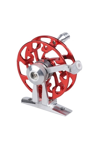 Buz Balıkçılığı Sal Olta Makinesi, Taban İle Tüm Metal İçi Boş Olta Makine, 65mm Kırmızı