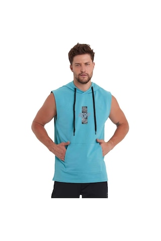 Adams Erkek Kapüşonlu Kanguru Cepli Kolsuz Sweatshirt 001