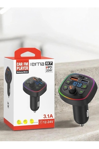 Eıma Q7 Bluetooth Araç Fm Transmitter Mp3 Çalar Type-c Pd 20w Hızlı Şarj