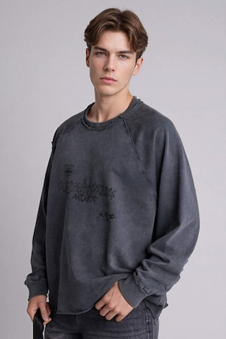 Defacto Boxy Fıt Bisiklet Yaka Sweatshirt H7272ax26spar148 Antrasit-ar148