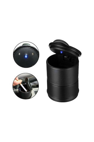 Araç İçi Işıklı Küllük Işıklı Kapaklı Araba Küllüğü Oto Küllük